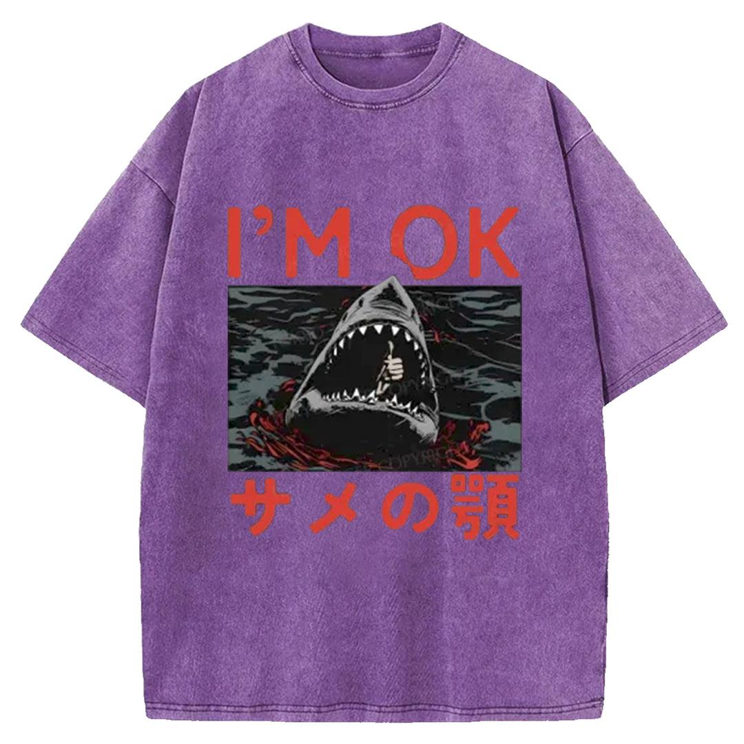 I'm OK Washed Crew Neck T-Shirt