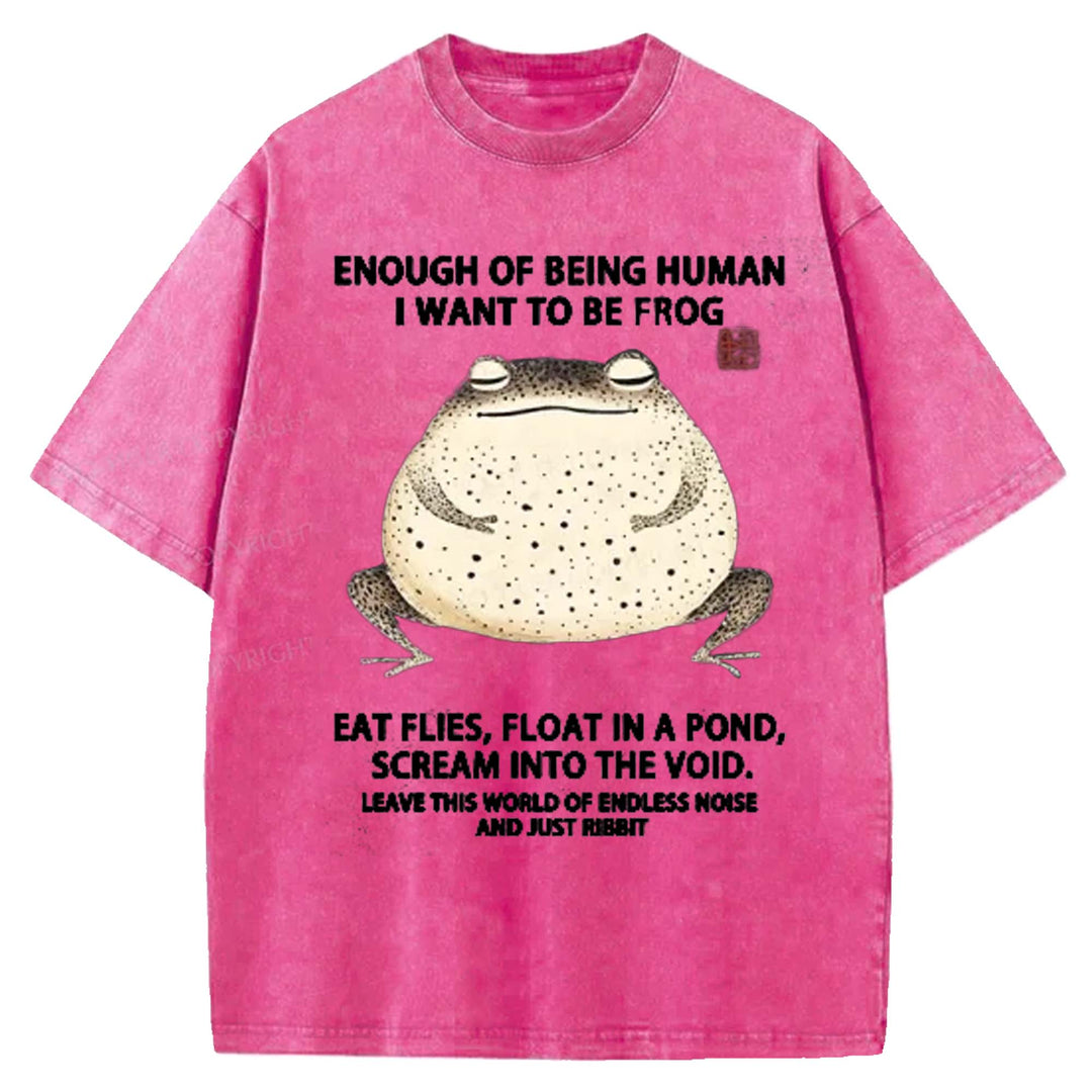 ENOUGH OF BEING HUMAN Washed Crew Neck T-shirt