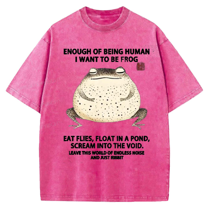 ENOUGH OF BEING HUMAN Washed Crew Neck T-shirt