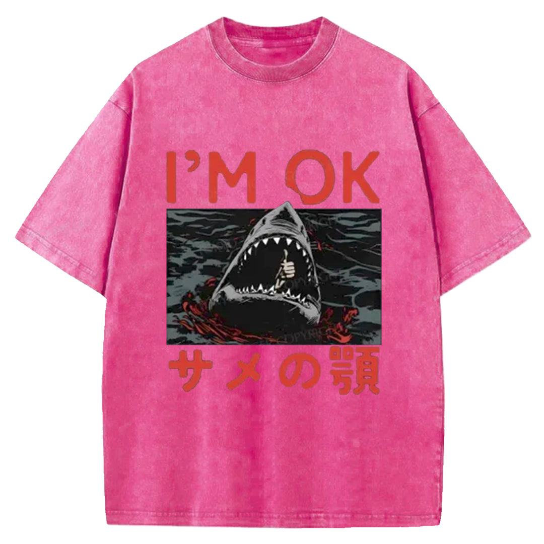 I'm OK Washed Crew Neck T-Shirt