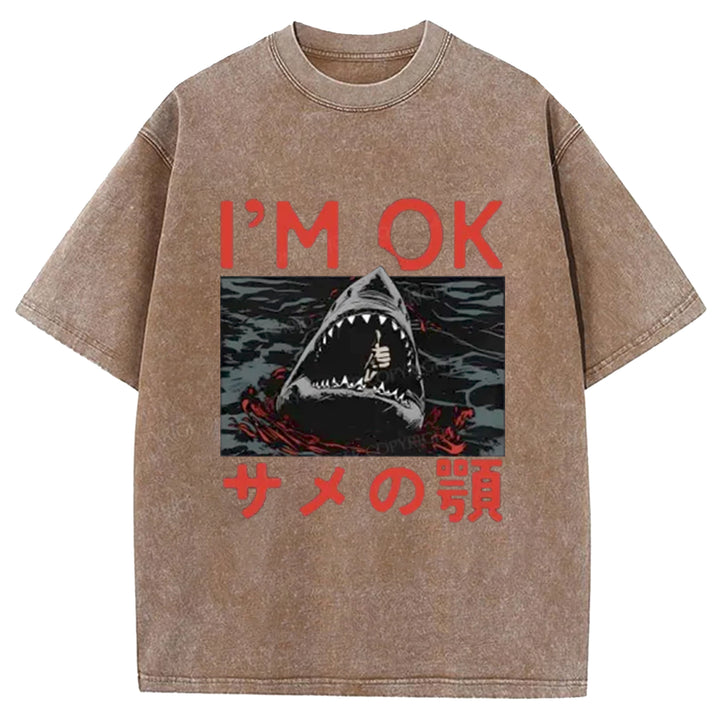 I'm OK Washed Crew Neck T-Shirt