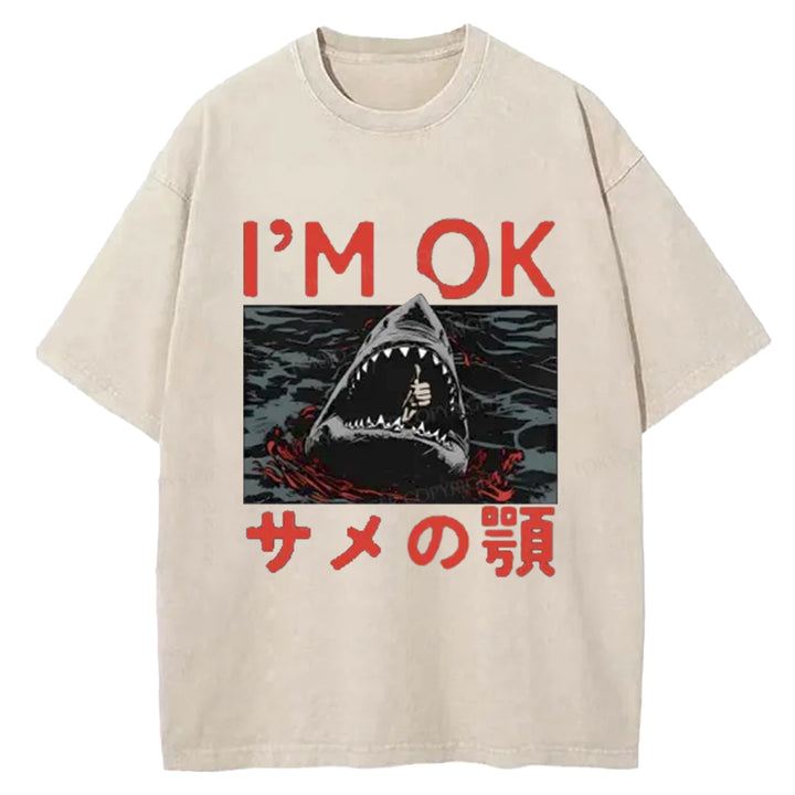 I'm OK Washed Crew Neck T-Shirt