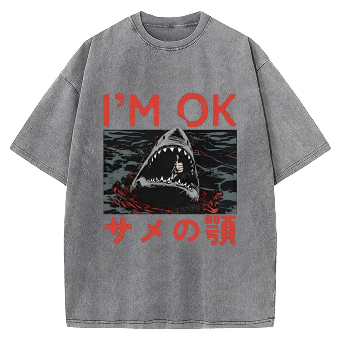 I'm OK Washed Crew Neck T-Shirt