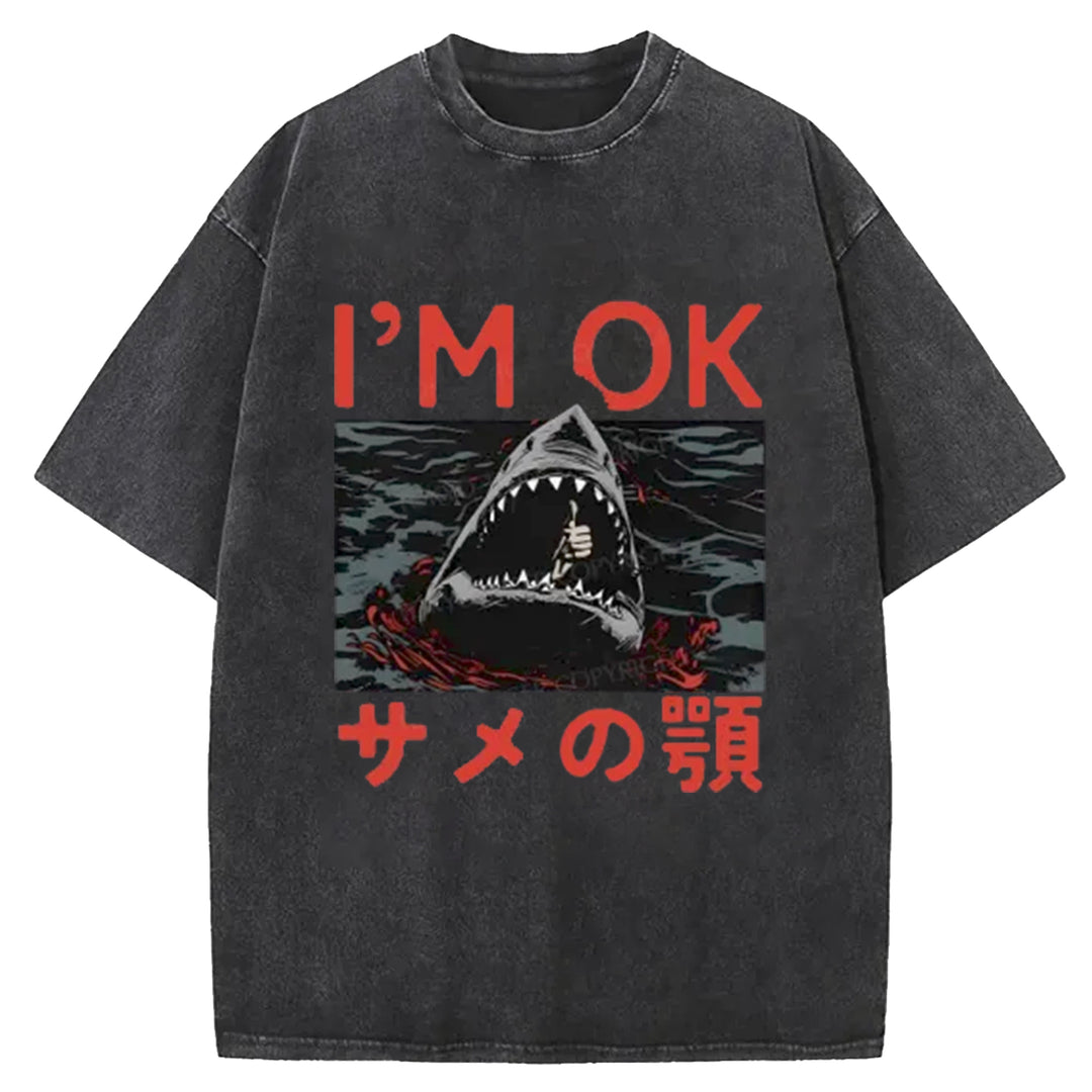 I'm OK Washed Crew Neck T-Shirt