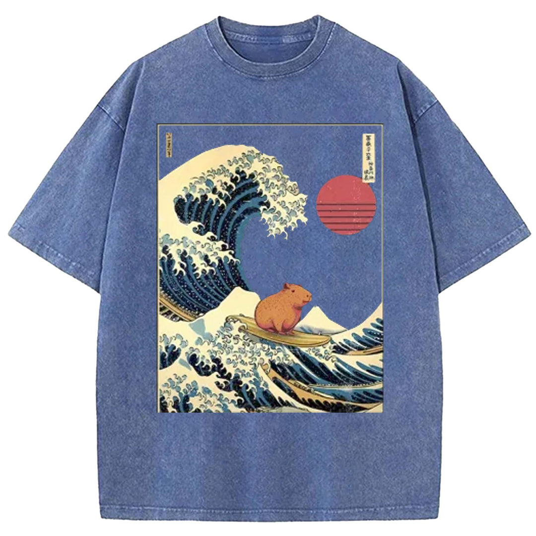 Groundhog Surf Washed Crew Neck T-shirt