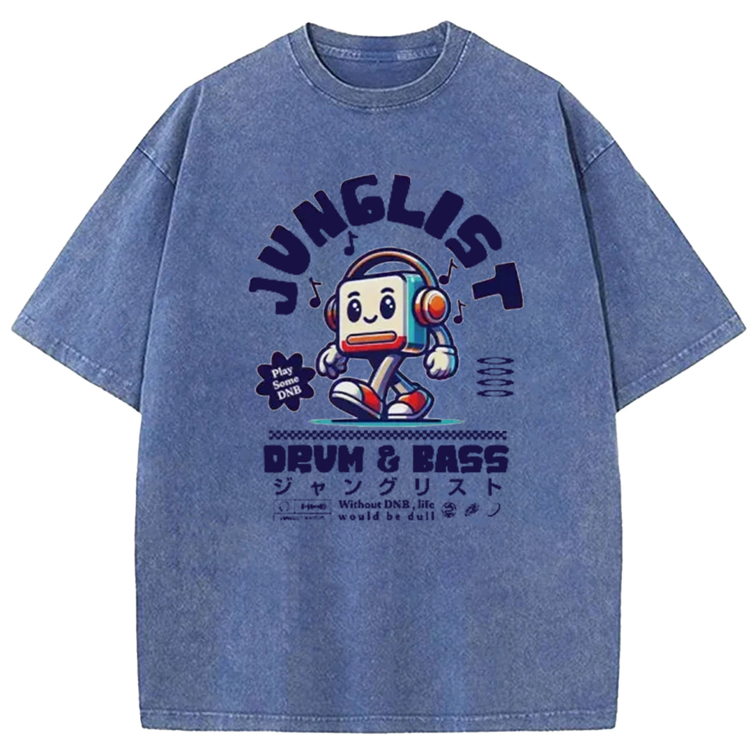 Junglist DNB Japan Back Washed Crew Neck T-Shirt