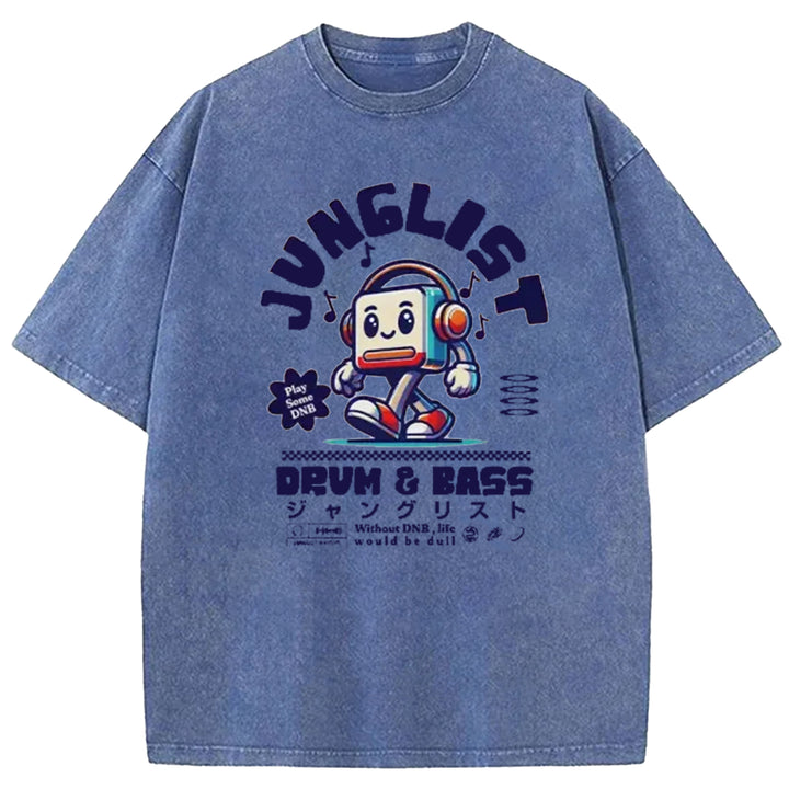 Junglist DNB Japan Back Washed Crew Neck T-Shirt