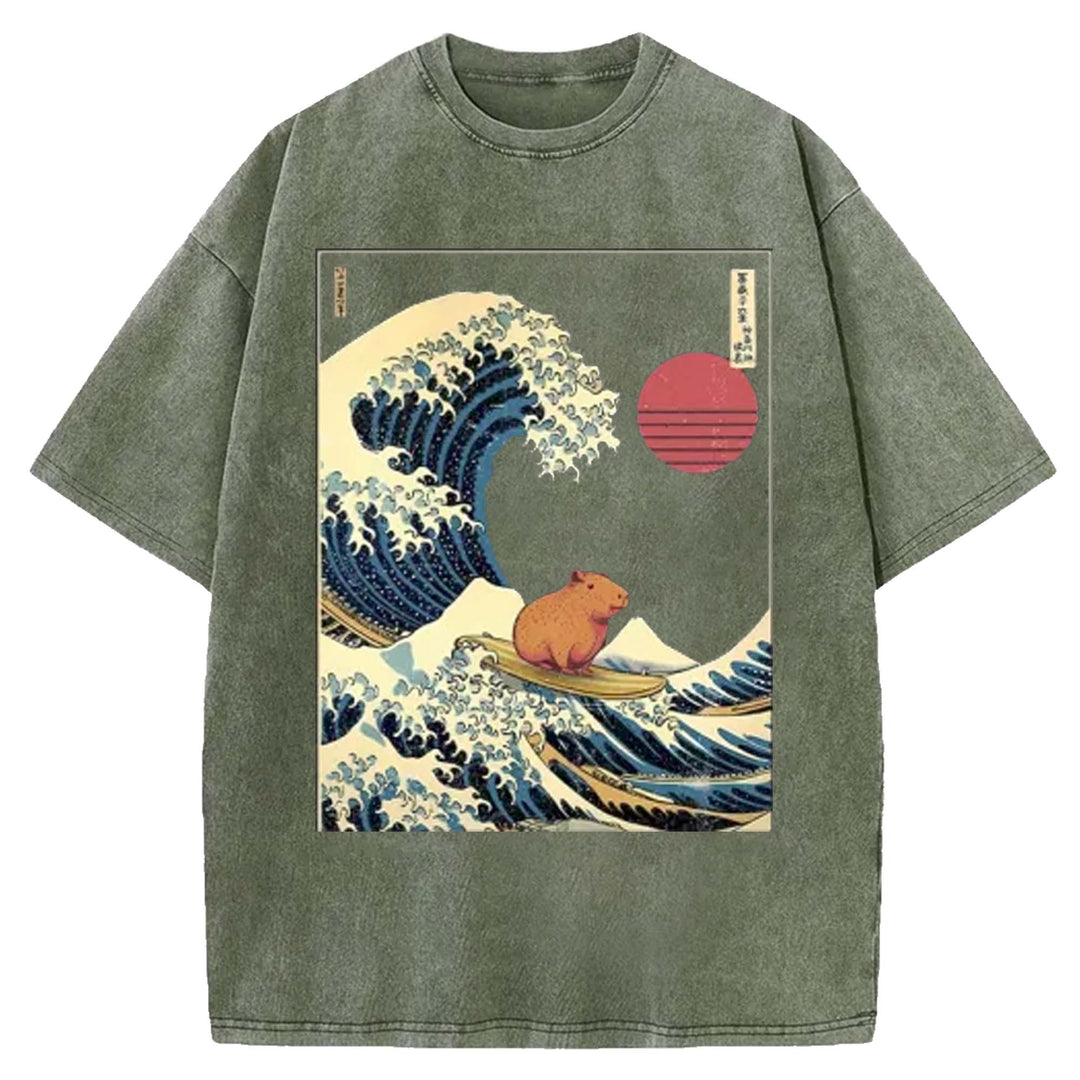 Groundhog Surf Washed Crew Neck T-shirt