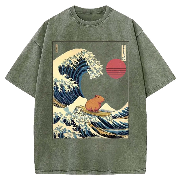 Groundhog Surf Washed Crew Neck T-shirt