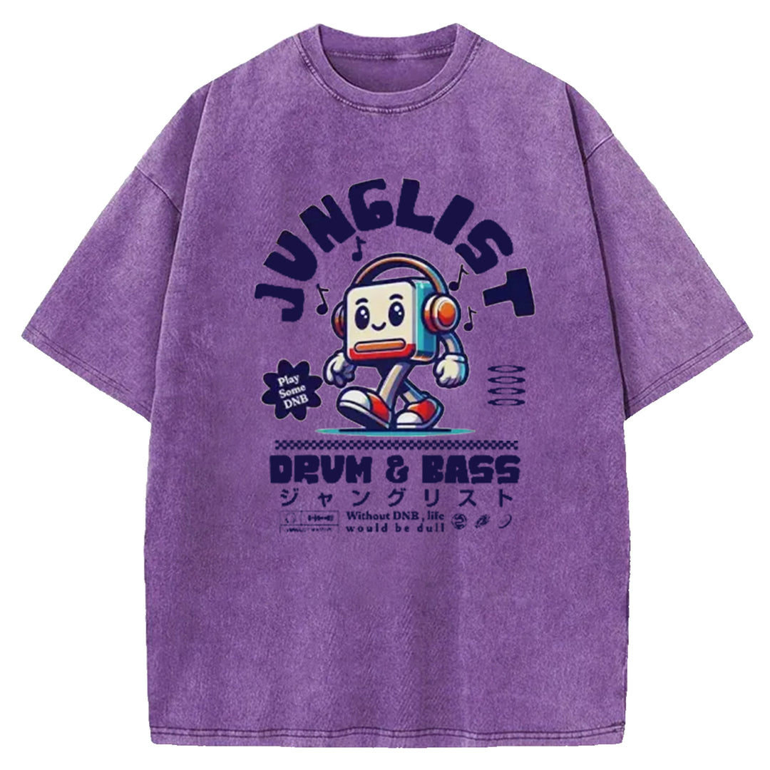 Junglist DNB Japan Back Washed Crew Neck T-Shirt