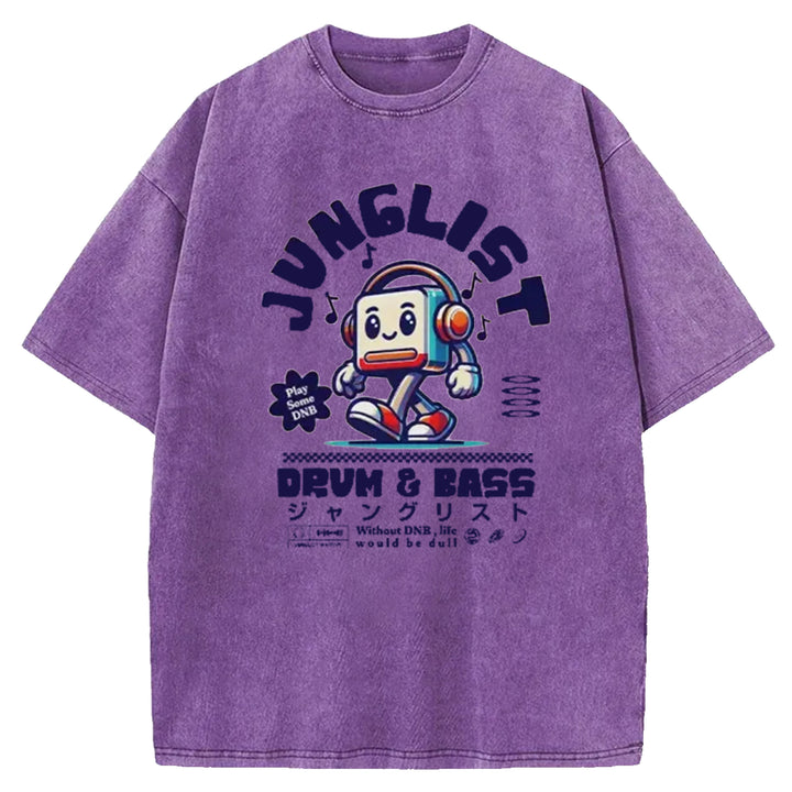 Junglist DNB Japan Back Washed Crew Neck T-Shirt
