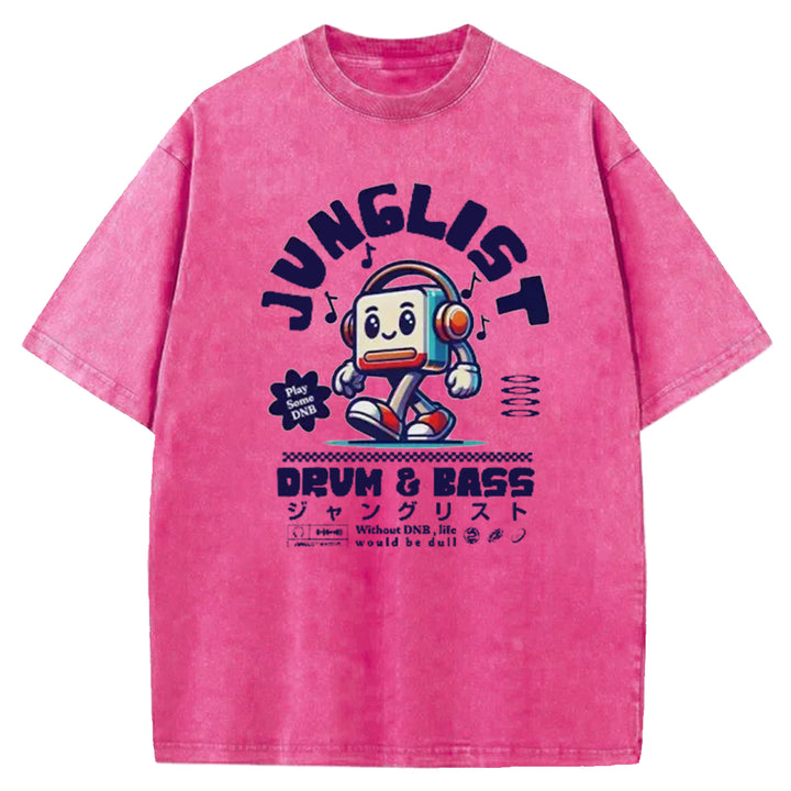 Junglist DNB Japan Back Washed Crew Neck T-Shirt