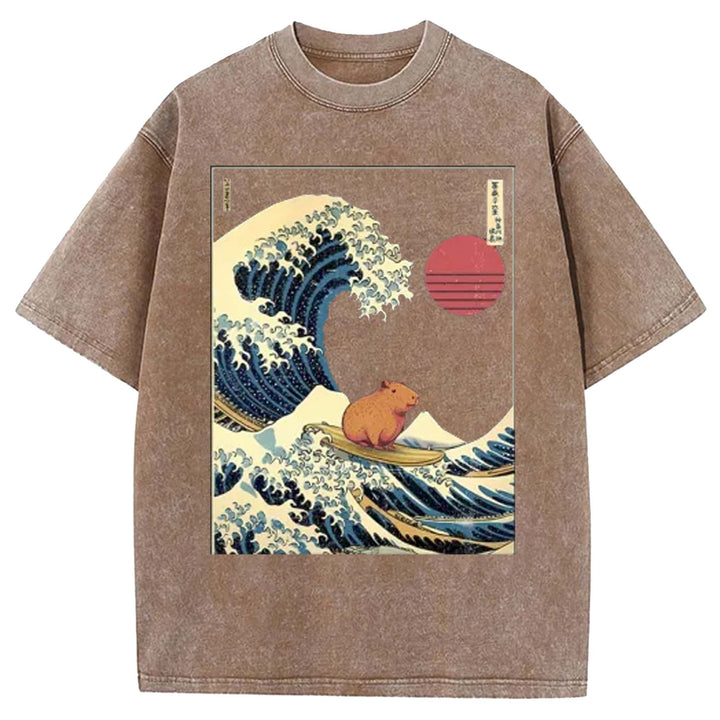 Groundhog Surf Washed Crew Neck T-shirt