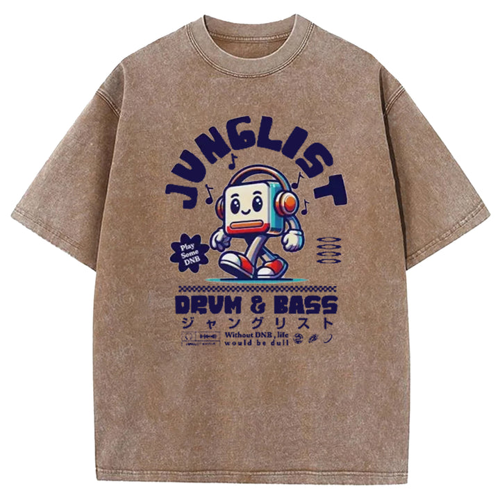 Junglist DNB Japan Back Washed Crew Neck T-Shirt