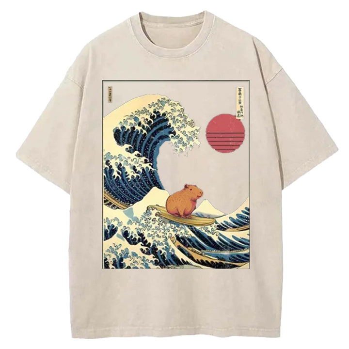 Groundhog Surf Washed Crew Neck T-shirt