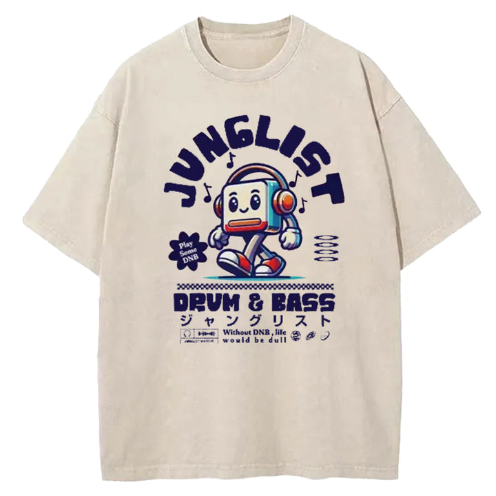 Junglist DNB Japan Back Washed Crew Neck T-Shirt