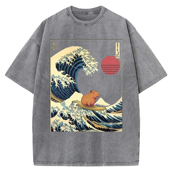 Groundhog Surf Washed Crew Neck T-shirt
