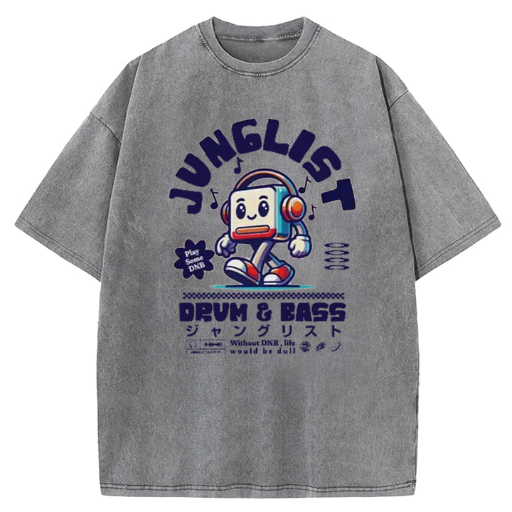Junglist DNB Japan Back Washed Crew Neck T-Shirt