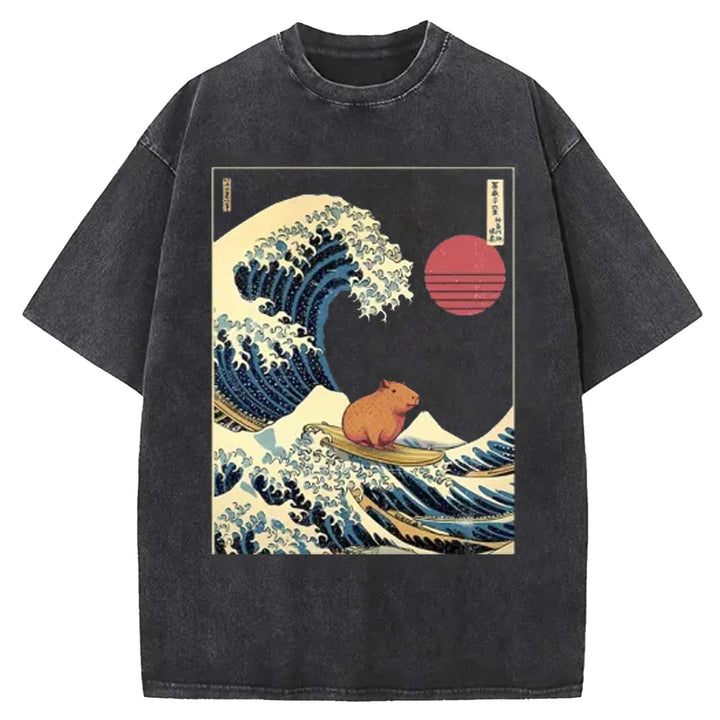 Groundhog Surf Washed Crew Neck T-shirt