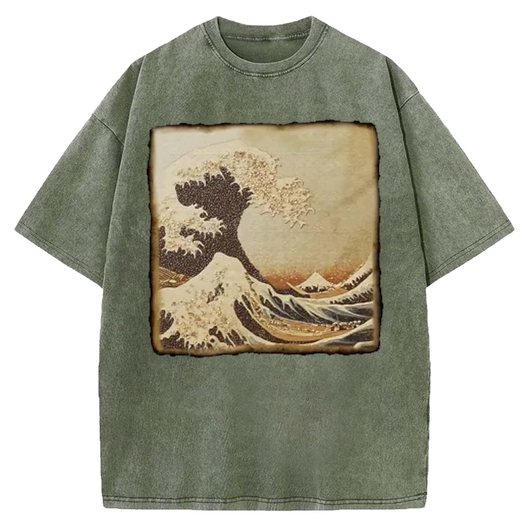 Vintage Wave Washed Crew Neck T-shirt