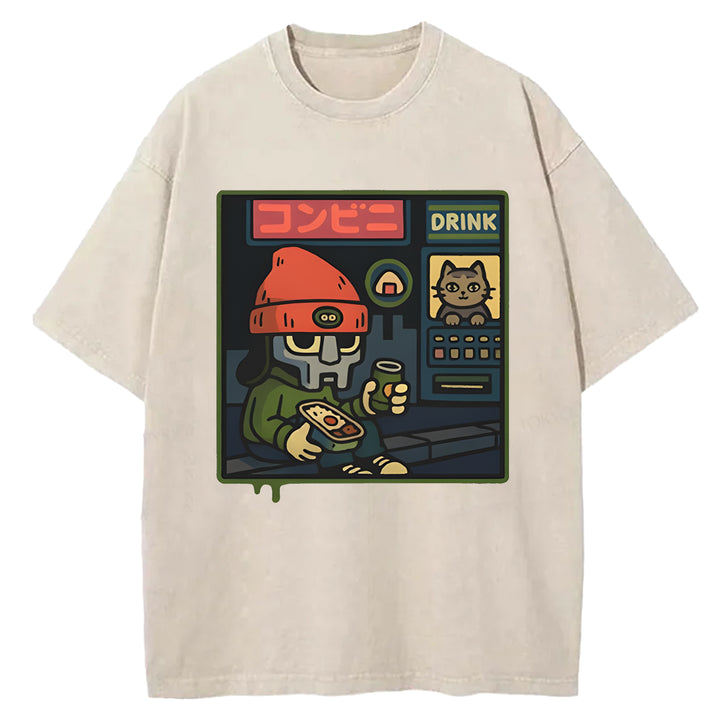 Parappa The Rapper Vintage Design Washed Crew Neck T-Shirt