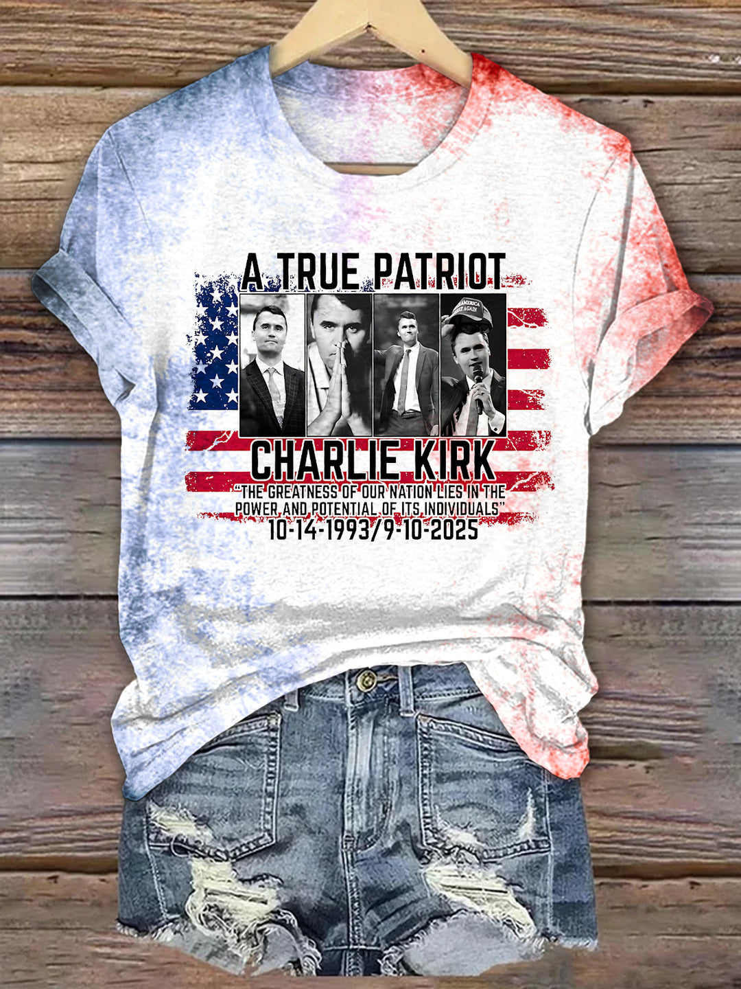 A True Patriot Charlie Kirk Crew Neck T-shirt