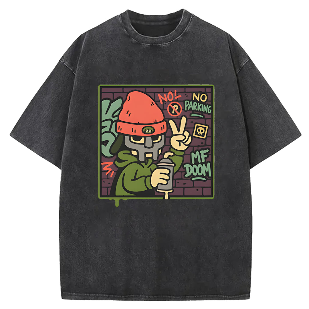 Parappa The Rapper Vintage Design Washed Crew Neck T-Shirt