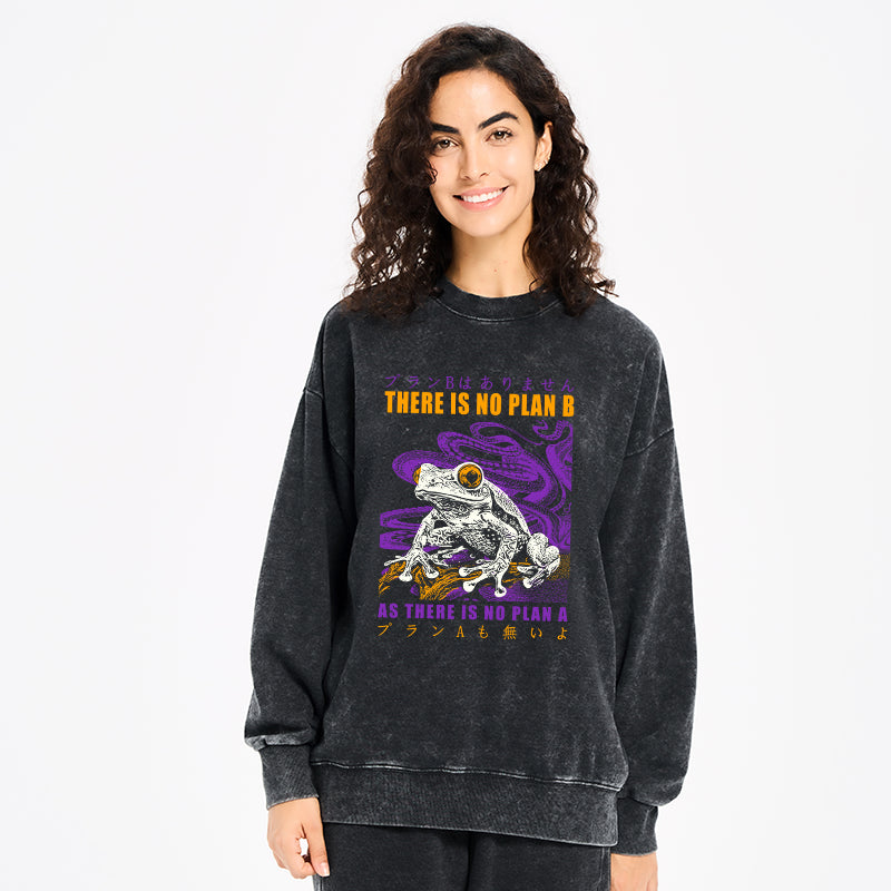 Thers Is No Plan B Frog Washed Sweatshirt