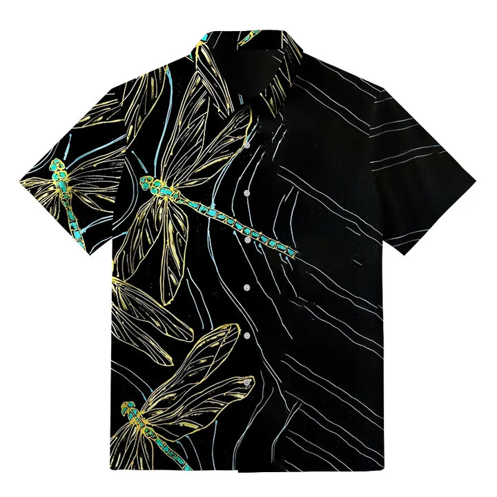 Dragonfly Flapping Its Wings Button-up Shirt