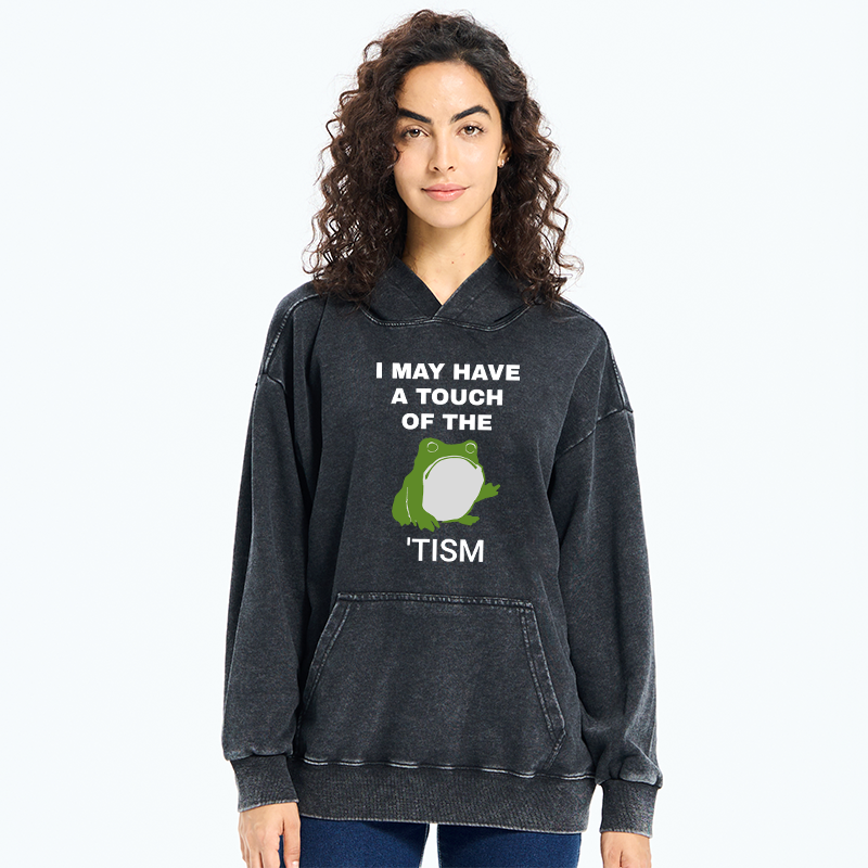 Funny Frog Flipping The Bird Washed Hoodie