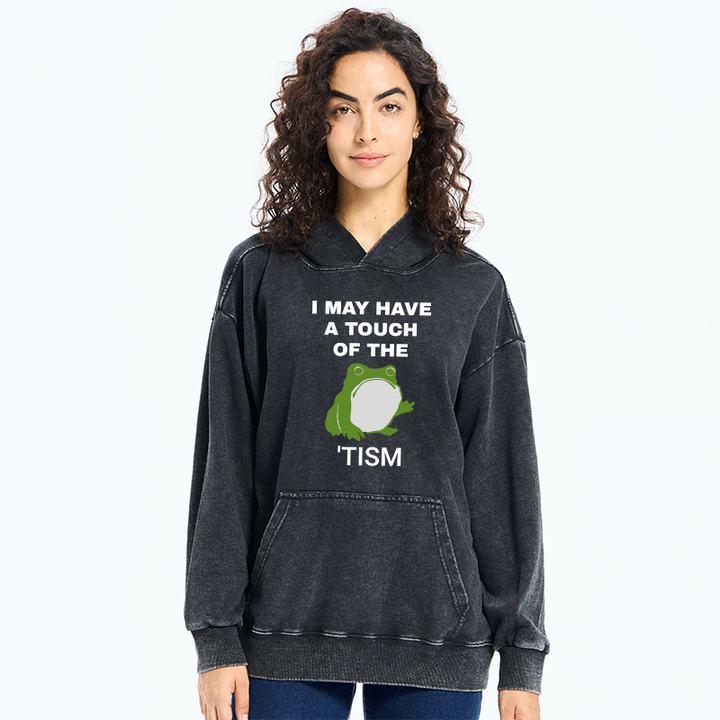 Funny Frog Flipping The Bird Washed Hoodie