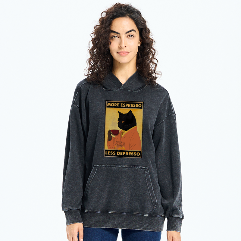 Increase Espresso Decrease Distress Washed Hoodie