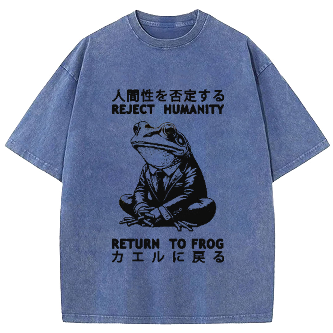 I Don't Think Therefore I Do Not Am Washed Crew Neck T-Shirt