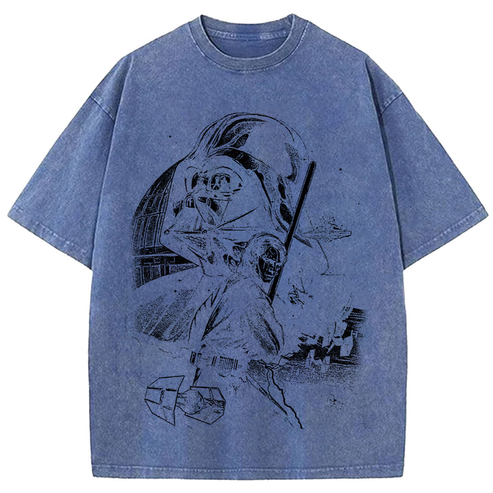 Star Wars Vintage Japanese Design Washed Crew Neck T-Shirt