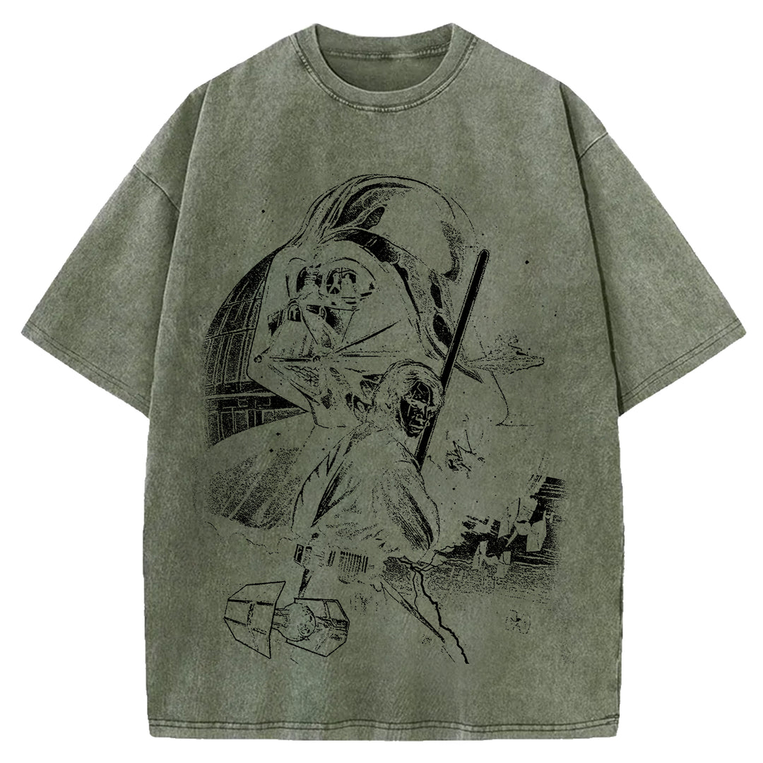 Star Wars Vintage Japanese Design Washed Crew Neck T-Shirt