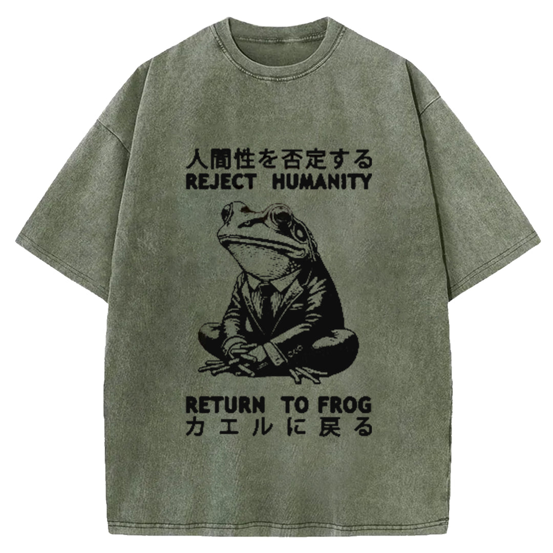 I Don't Think Therefore I Do Not Am Washed Crew Neck T-Shirt
