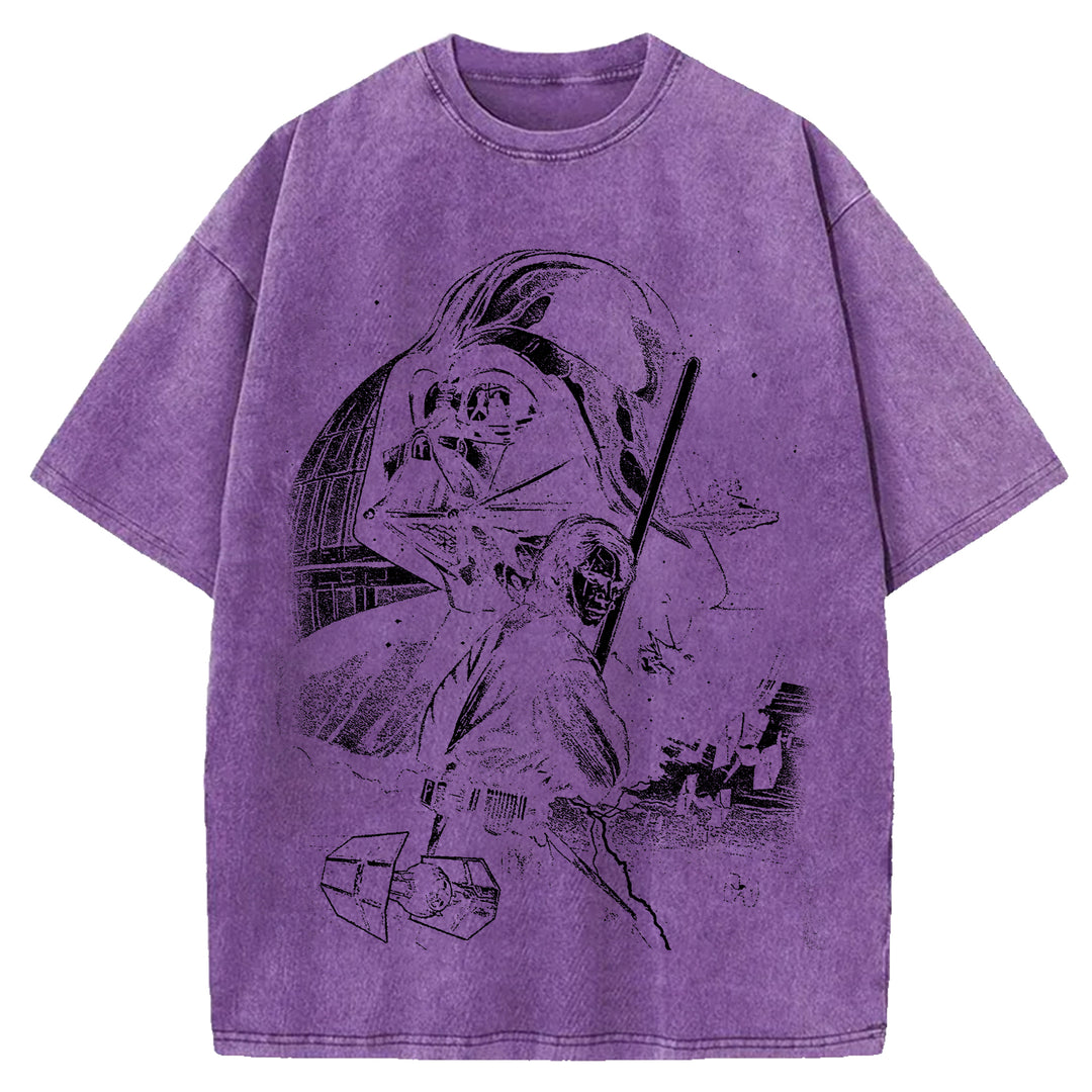 Star Wars Vintage Japanese Design Washed Crew Neck T-Shirt