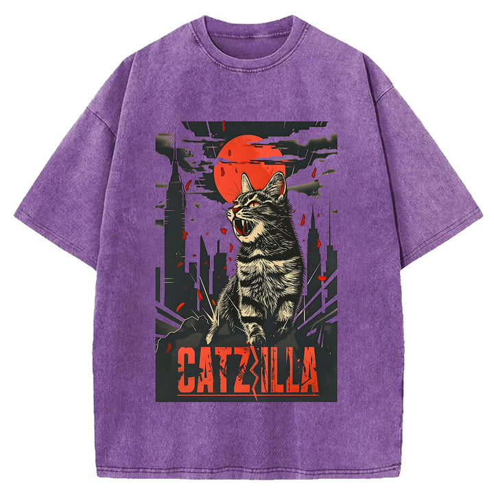 Catzilla Washed Crew Neck T-Shirt