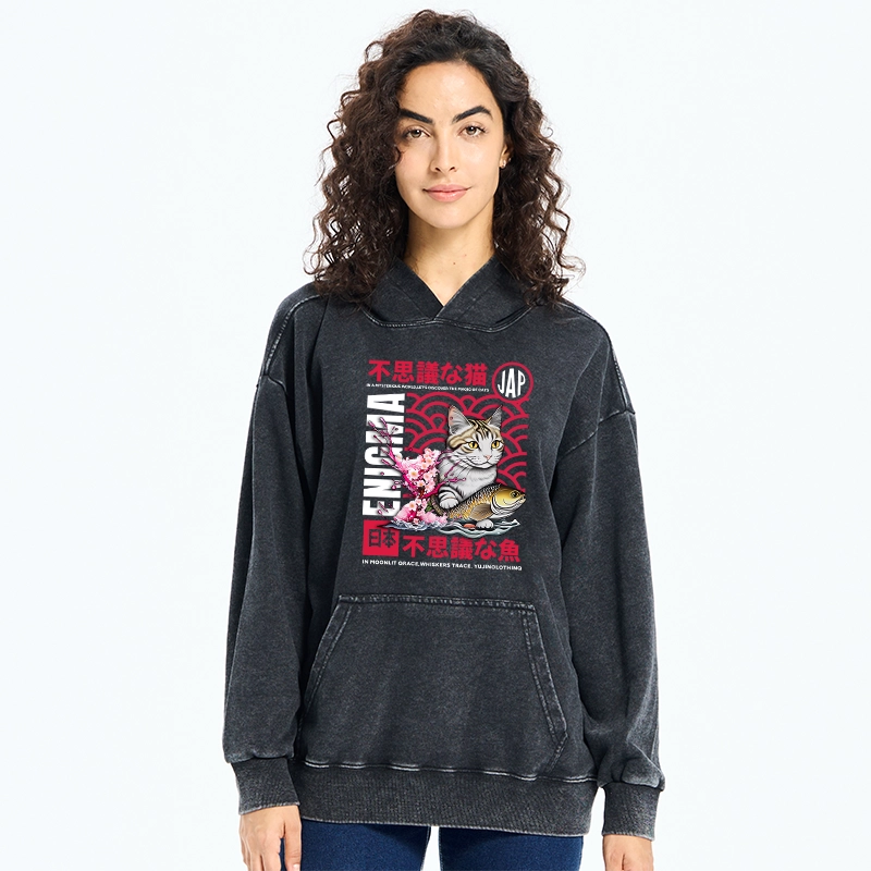 Magic Of Cats Sakura Washed Hoodie