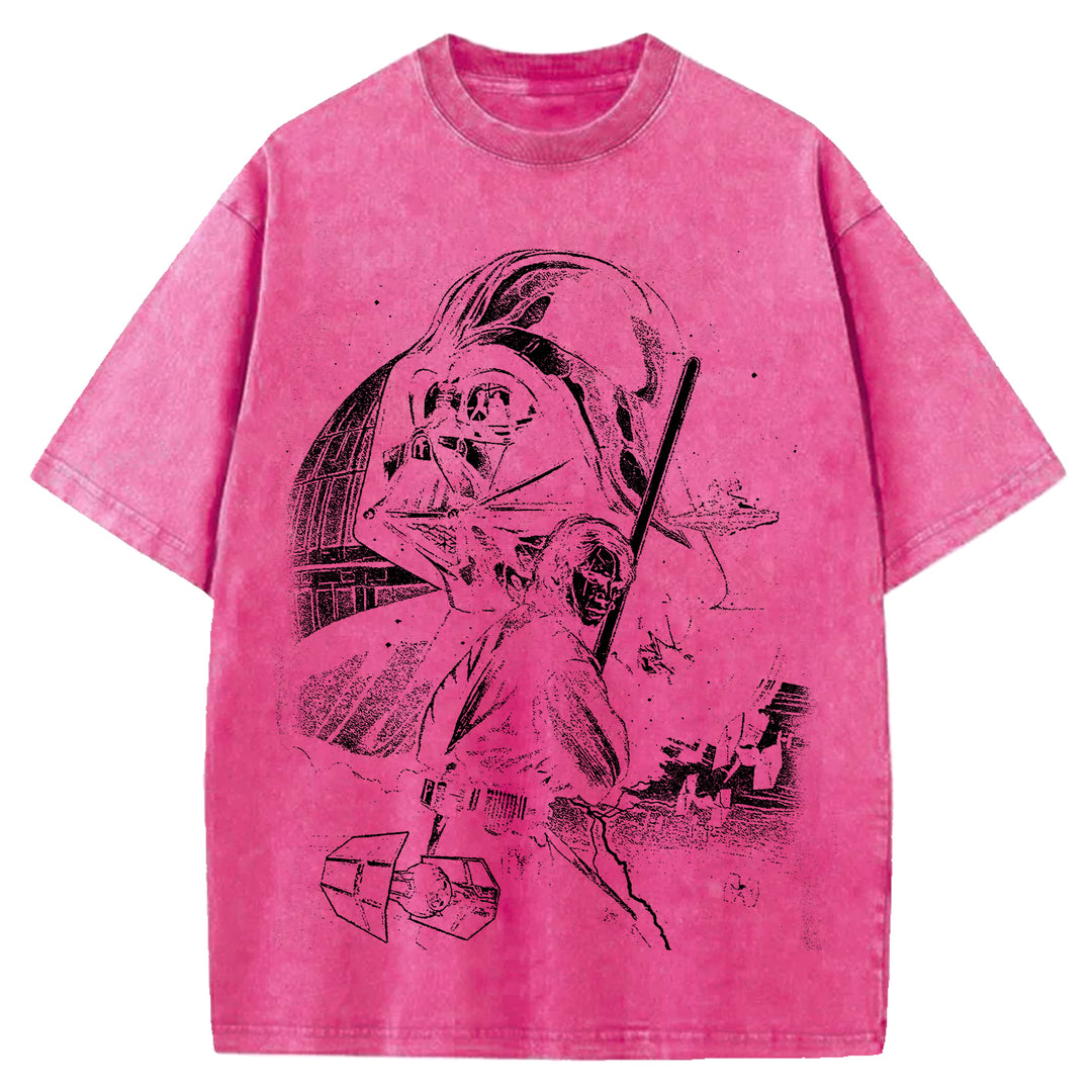 Star Wars Vintage Japanese Design Washed Crew Neck T-Shirt