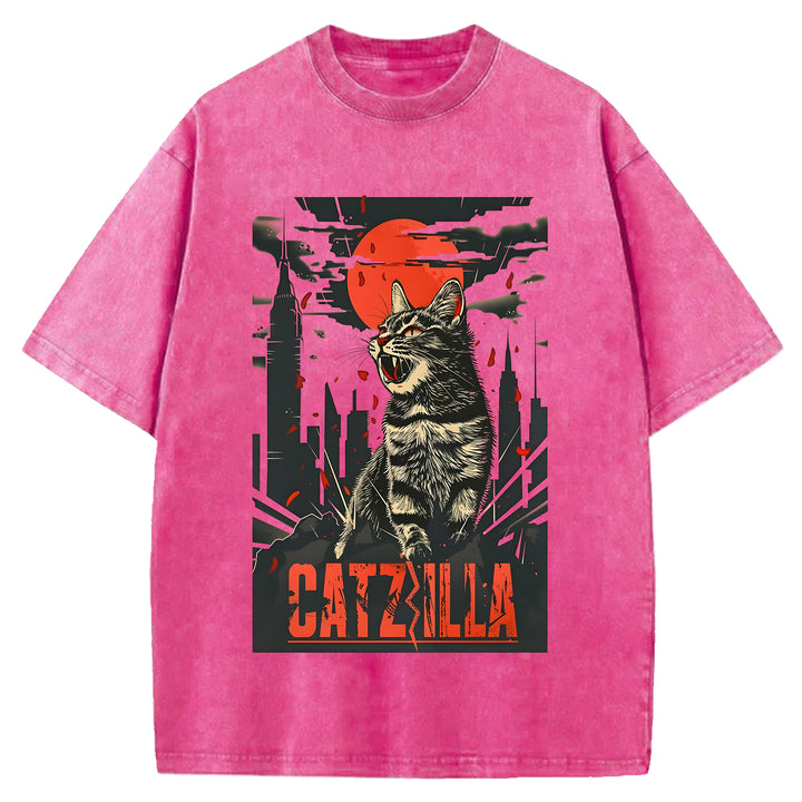 Catzilla Washed Crew Neck T-Shirt