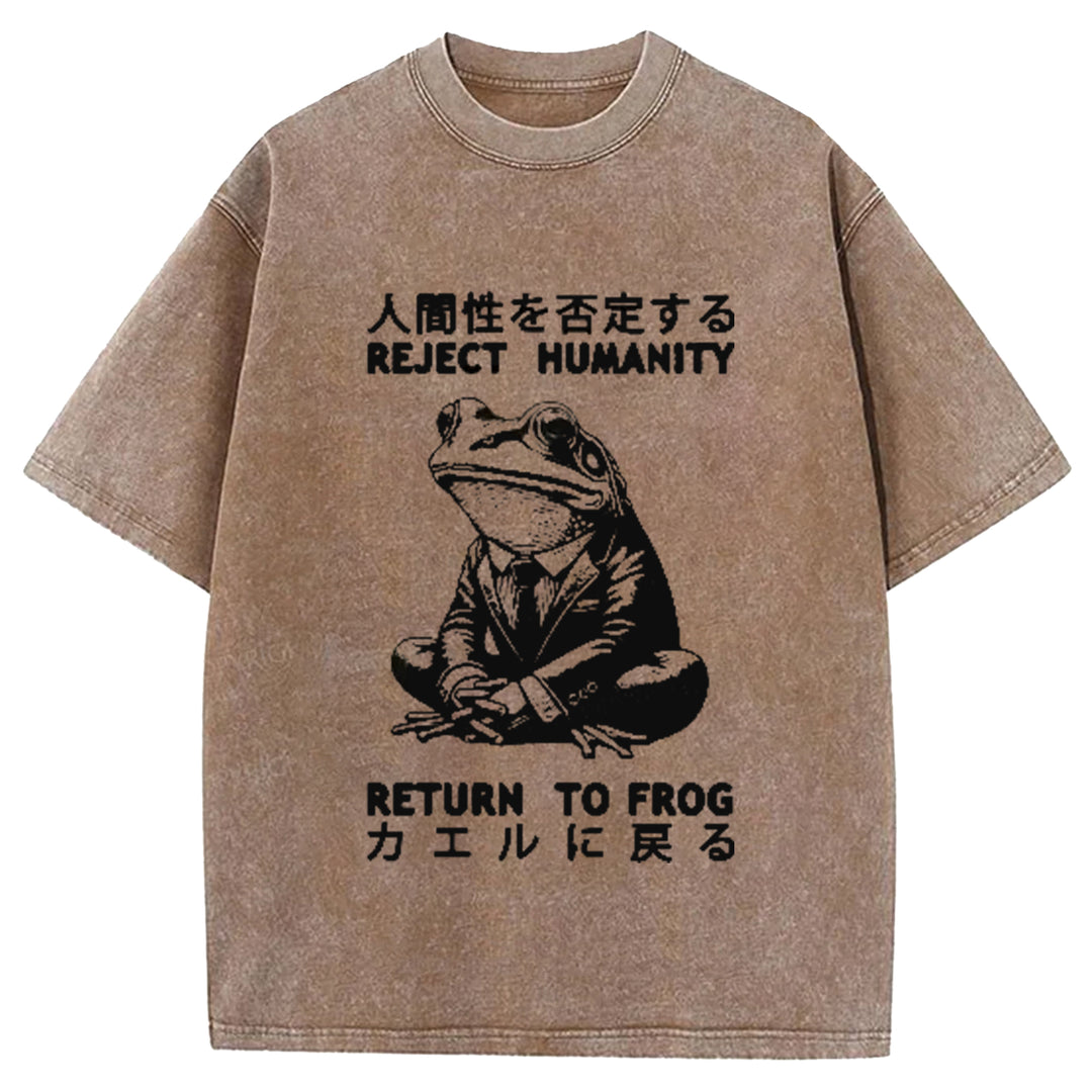 I Don't Think Therefore I Do Not Am Washed Crew Neck T-Shirt
