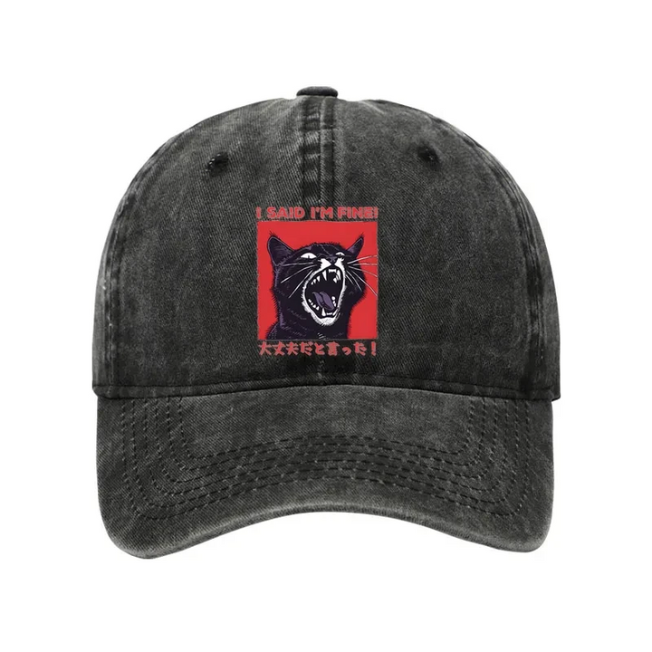 Angry Cat Japan Washed Cap
