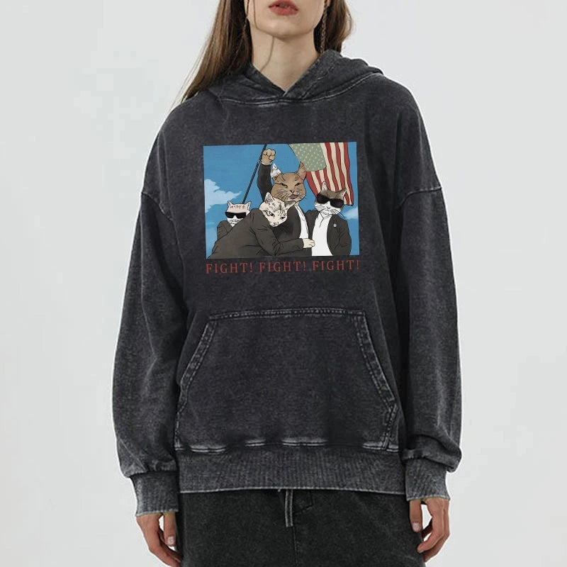 The Great Fight Cat Washed Hoodie
