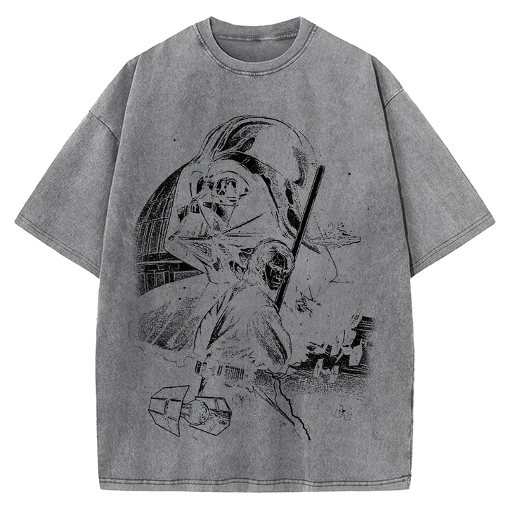 Star Wars Vintage Japanese Design Washed Crew Neck T-Shirt