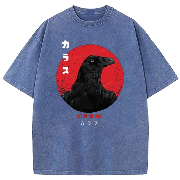 Japanese Vintage Crow Washed Crew Neck T-shirt