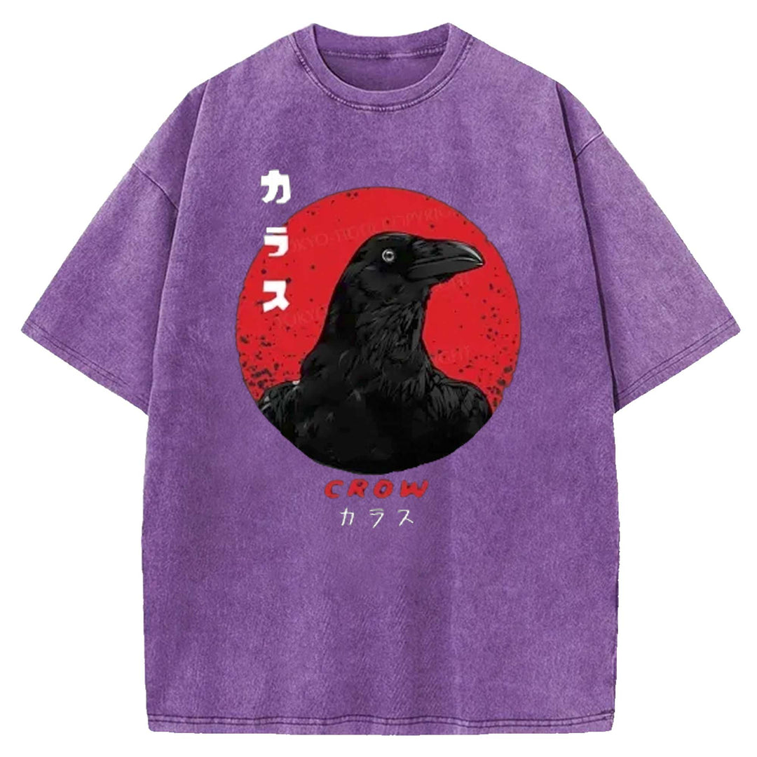 Japanese Vintage Crow Washed Crew Neck T-shirt