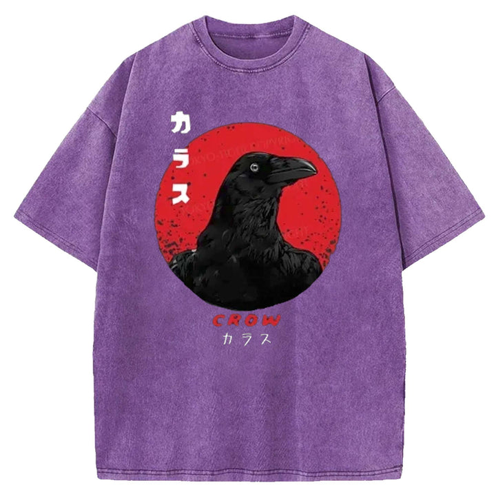 Japanese Vintage Crow Washed Crew Neck T-shirt