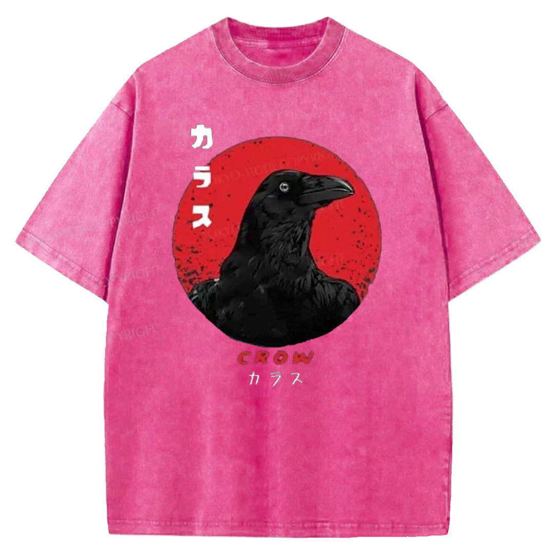 Japanese Vintage Crow Washed Crew Neck T-shirt