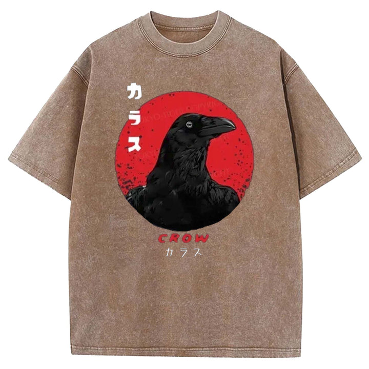 Japanese Vintage Crow Washed Crew Neck T-shirt
